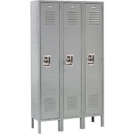 Infinity 1-Tier 3 Door Locker, 36"W x 12"D x 78"H, Gray, Assembled