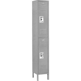Infinity® 2-Tier 2 Door Locker, 12"W x 12"D x 78"H, Gray, Assembled