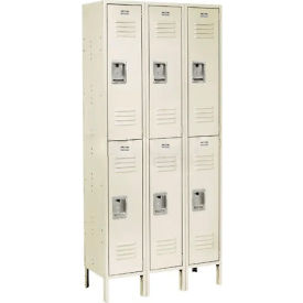 Infinity 2-Tier 6 Door Locker, 36"W x 15"D x 78"H, Tan, Assembled