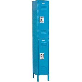 Infinity 2-Tier 2 Door Locker, 12"W x 18"D x 78"H, Blue, Assembled