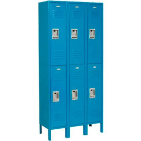 Infinity 2-Tier 6 Door Locker, 36"W x 18"D x 78"H, Blue, Assembled