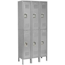 Infinity 2-Tier 6 Door Locker, 36"W x 18"D x 78"H, Gray, Assembled