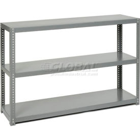 3 Shelf, Extra Heavy Duty Steel Shelving, 60"W x 24"D x 39"H, Starter, Gray