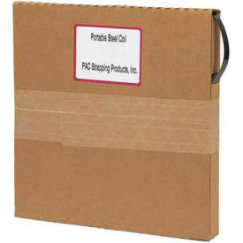 Portable Steel Strapping Coil w/Self Dispensing Box, 5/8"W x 200'L x 0.020" Thick