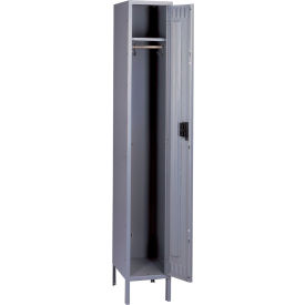 1-Tier 1 Door Locker with Legs & Recessed Handle, 12"W x 12"D x 78"H, Gray, Assembled