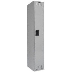 1-Tier 1 Door Locker, Recessed Handle, 12"W x 12"D x 72"H, Medium Gray, Assembled