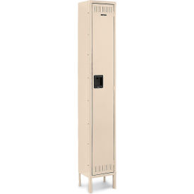 1-Tier 1 Door Locker with Legs & Recessed Handle, 12"W x 12"D x 78"H, Sand, Assembled