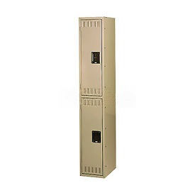 2-Tier 2 Door Locker w/ Legs, 12"W x 12"D x 78"H, Sand, Assembled