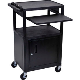Security AV Cart with Pull-Out Laptop Shelf 42"H