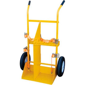 Welding Cylinder Cart With Pneumatic Wheels, 34-1/4" x 23" x 57-11/16"