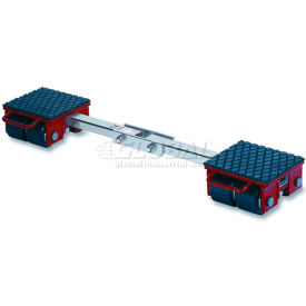 Machinery Roller Dolly Rigid Plates, Adj. Width Connector Bar 13,200 Lb.