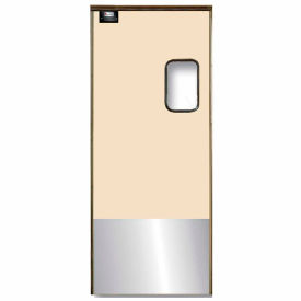 Medium Duty Service Door Single Panel Beige 3' x 7' with Kickplate