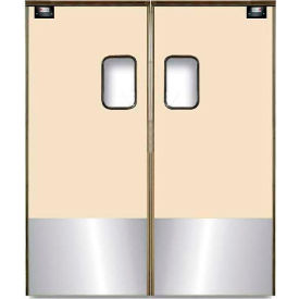 Medium Duty Service Door Double Panel Beige 4' x 8' with Kickplate 4896SC