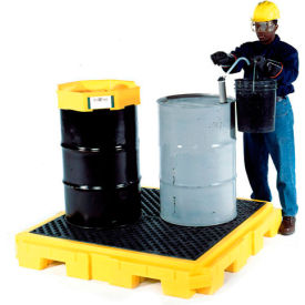 Ultra-Spill Pallet Plus Containment Pallet, P4 4-Drum with Drain