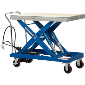 Pneumatic-Hydraulic Mobile Scissor Lift Table 2000 Lb. Cap.