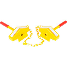 Railroad Twin Single Rail Car Chocks with Handle Combo