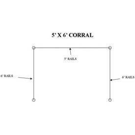 5'x6' Indoor Corral 2-End & 2-Corner Posts, 2-5' & 4-6' Rails, 16-Anchors