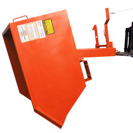 Medium Duty Self-Dumping Forklift Hopper, 1-1/2 Cu. Yd., 2000 Lbs. Capacity, Orange
