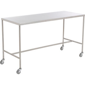 Stainless Steel Mobile Instrument Table, 20 x 16", H-Brace