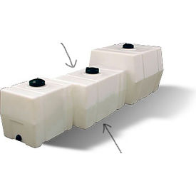 50 Gallon Plastic Storage Tank - Square End with Flat Bottom