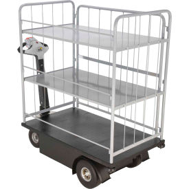3 Shelf Battery Powered Traction Drive Platform Truck 500 Lb. Cap.