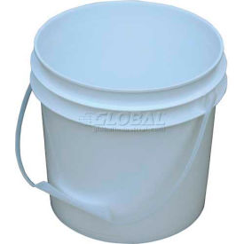 1 Gallon Open Head Plastic Pail with Plastic Handle - White