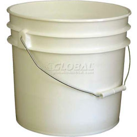 3.5 Gallon Open Head Plastic Pail with Steel Handle - White