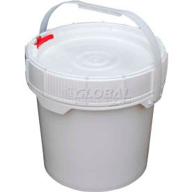 3.5 Gallon Screw-Top Plastic Pail & Lid - White