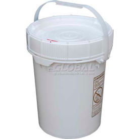5 Gallon Screw-Top Plastic Pail & Lid - White