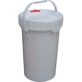 6.5 Gallon Screw-Top Plastic Pail & Lid - White