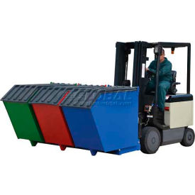 Triple-Bin Recycling Hopper, 1.5 Cu. Yd. Total Cap., 2000 Lb. Cap.
