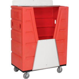 Hopper Front Plastic Security Bulk Truck, 43 Cu. Ft., Red