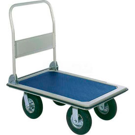Folding Handle Steel Platform Truck 35x23 8" Pneumatic