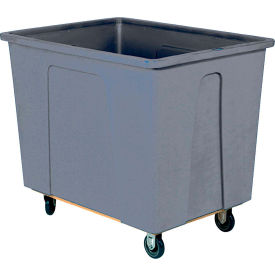 Plastic Box Truck 8 Bushel Gray 5" Casters