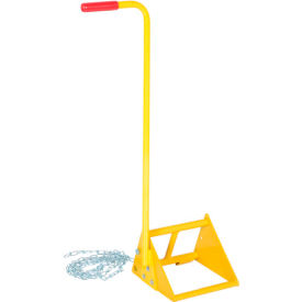 Steel Wheel Chock with Handle and Security Chain
