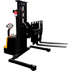 25" Reach Stacker 1500 Lb 118"H Adjustable Forks Inside Adjustable Straddle Legs