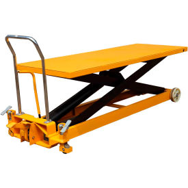 Long Deck Mobile Scissor Lift with Oversized 80 x 30 Table Top 2200 Lb. Capacity