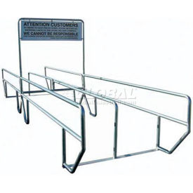 Dual Access Double Outdoor Shopping Cart Corral with Divider 24'L x 60"W