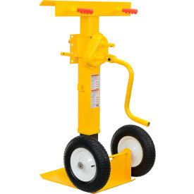 Hand Crank Trailer Jack Stand 100,000 Lb. Static Cap. Pneumatic Wheels