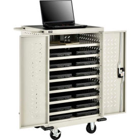 Mobile Charging Cart for 12 Chromebooks and Tablets, Putty, Assembled