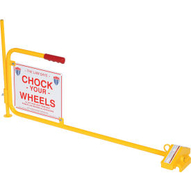 Railroad Flag Rail Car Chock with "Chock Your Wheels" Sign