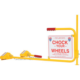 Railroad Flag Rail Car Chock, Sign & Single Wheel Rail Car Chock Combo