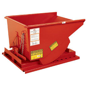 Medium Duty Self Dumping Forklift Hopper, 1/4 Cu. Yd., 2000 Lbs, Orange