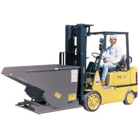 Medium Duty Self Dumping Forklift Hopper, 1/3 Cu. Yd., 2000 Lbs, Gray