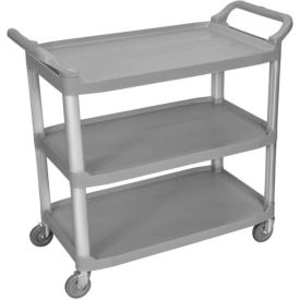 SC13G Gray 3-Shelf Plastic Serving Utility Cart 300 Lb. Capacity