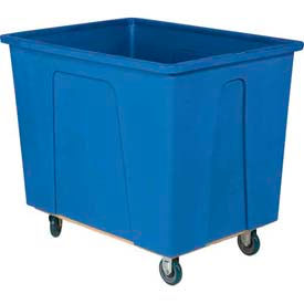 Plastic Box Truck 4 Bushel Blue 5" Casters