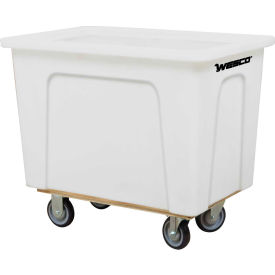 Plastic Box Truck 12 Bushel White 5" Casters