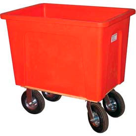 Plastic Box Truck 12 Bushel Red 8" Casters