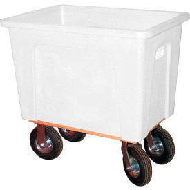Plastic Box Truck 12 Bushel White 8" Casters