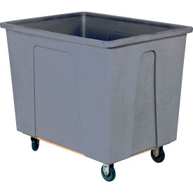Plastic Box Truck 16 Bushel Gray 5" Casters